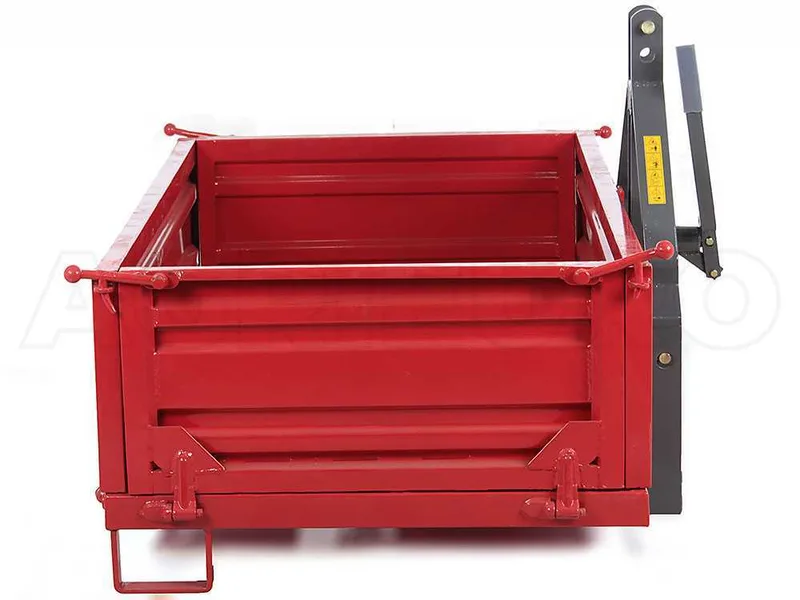 Benne 3 points pour tracteur GeoTech TRP 140 - Basculante - 3 ridelles amovibles