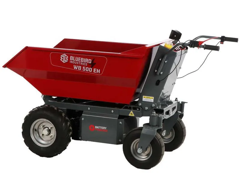 Blue Bird WB 500EH - Brouette à batterie - 48 V 32 Ah - Benne dumper avec basculement hydraulique