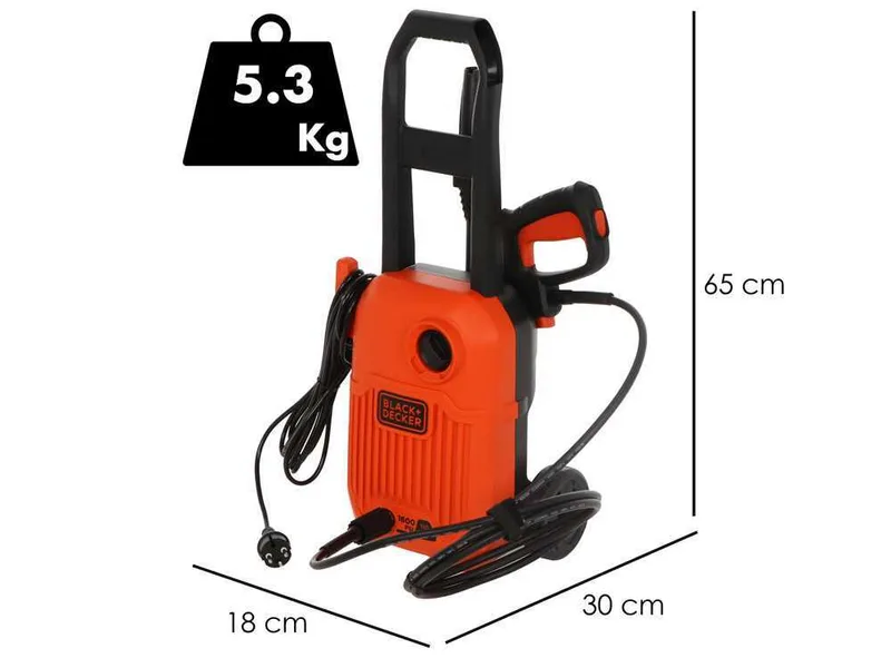 Black & Decker BEPW1300-QS - Nettoyeur haute pression électrique à eau froide compact - 110 bar - 396 l/h