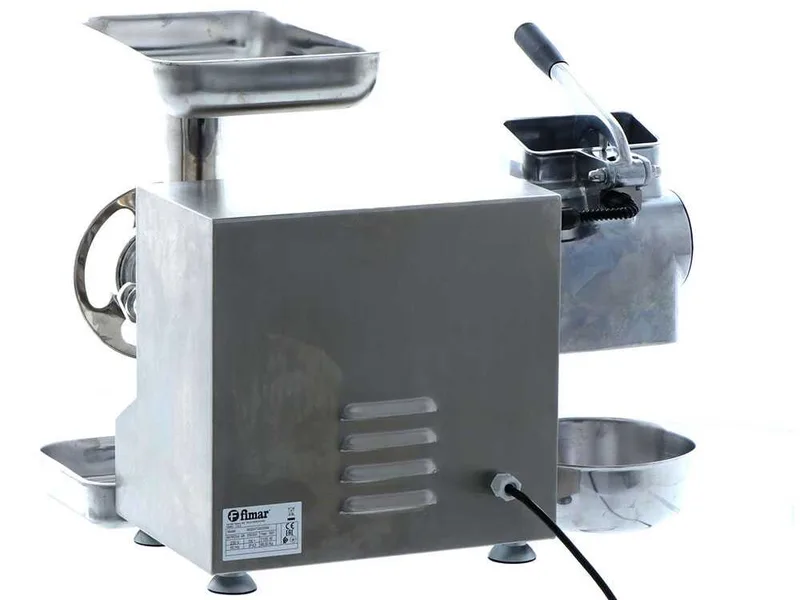 Fimar TC22AT - Hachoir à viande électrique avec râpe intégrée - 400 V - 1.5 CV - Groupe de hachage en aluminium - Avec inverseur de marche