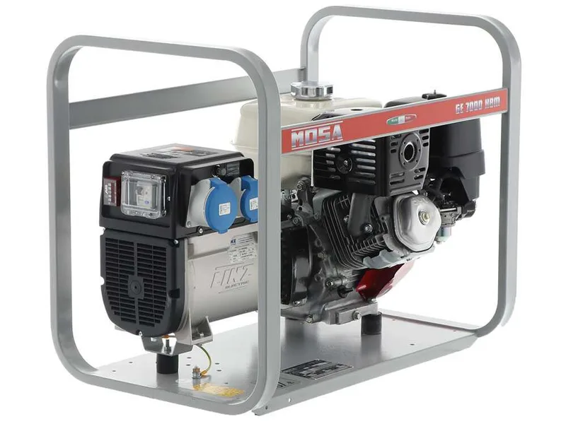 MOSA GE 7000 HBM - Groupe électrogène à essence AVR 6 kW - Continu 5 kW Monophasé - Moteur Honda GX390