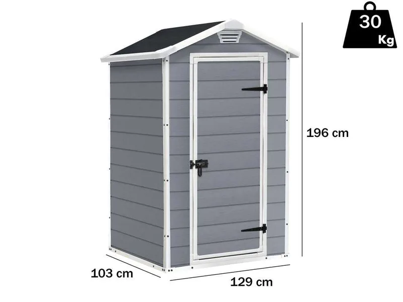 Keter Manor gris - Abri je jardin pour outils - 129x103x196 cm
