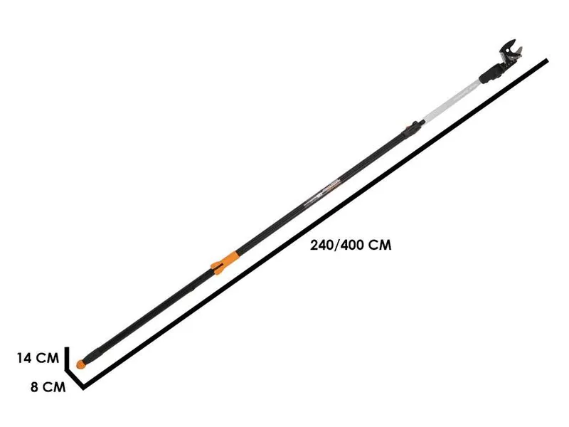 Fiskars UP86 - Coupe-branches télescopique professionnel - perche de 240/400 cm + scie de 45 cm - Ø 32 mm