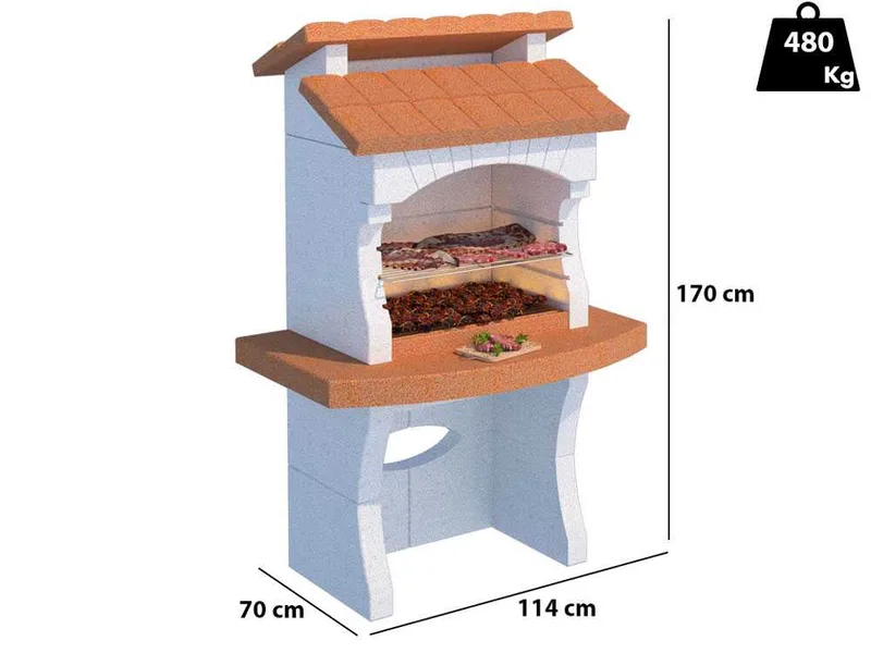 Linea VZ Ibiza - Barbecue à bois et charbon en maçonnerie