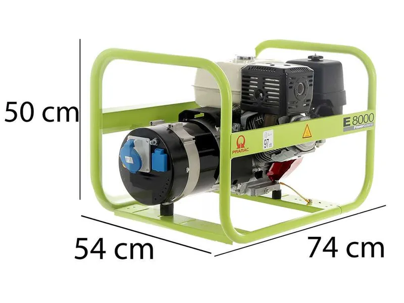 Pramac E 8000 - Groupe électrogène 6.4 kW monophasé à essence - avec moteur Honda GX 390