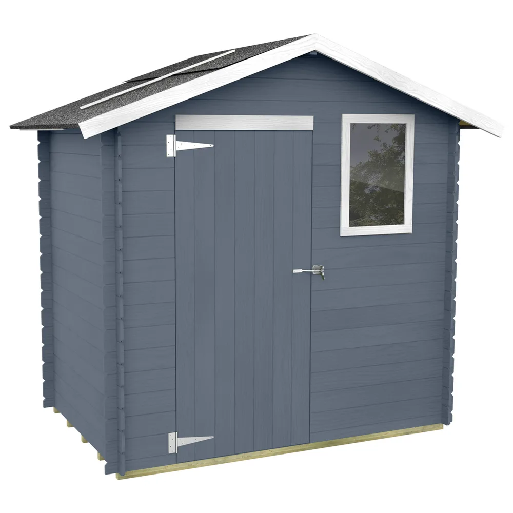 Alce Livia 198x130 gris - Abri de jardin en bois - Avec fenêtre avant - 198x130x205 cm