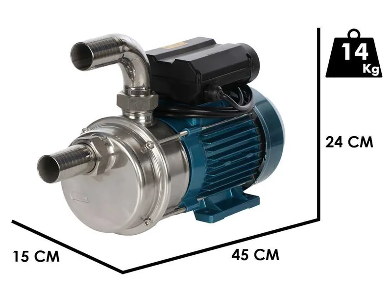 Tellarini ALM 30L - Pompe électrique de transfert d'huile en acier inox - Raccords INOX droit + courbé - Choisissez vos raccords