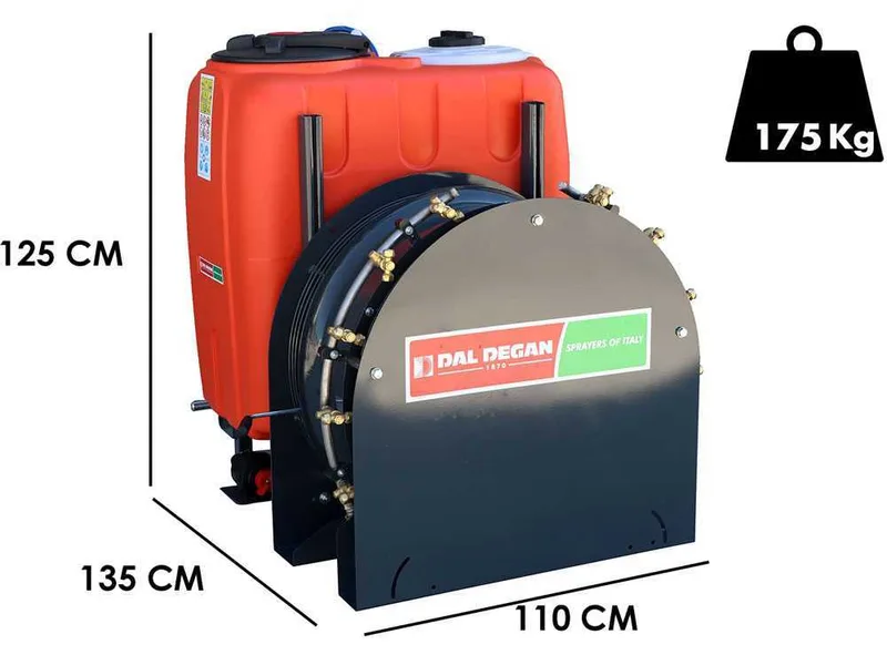 Dal Degan VOLKAN 300L - Atomiseur porté avec raccord tracteur pour pulvérisation - pompe APS 51