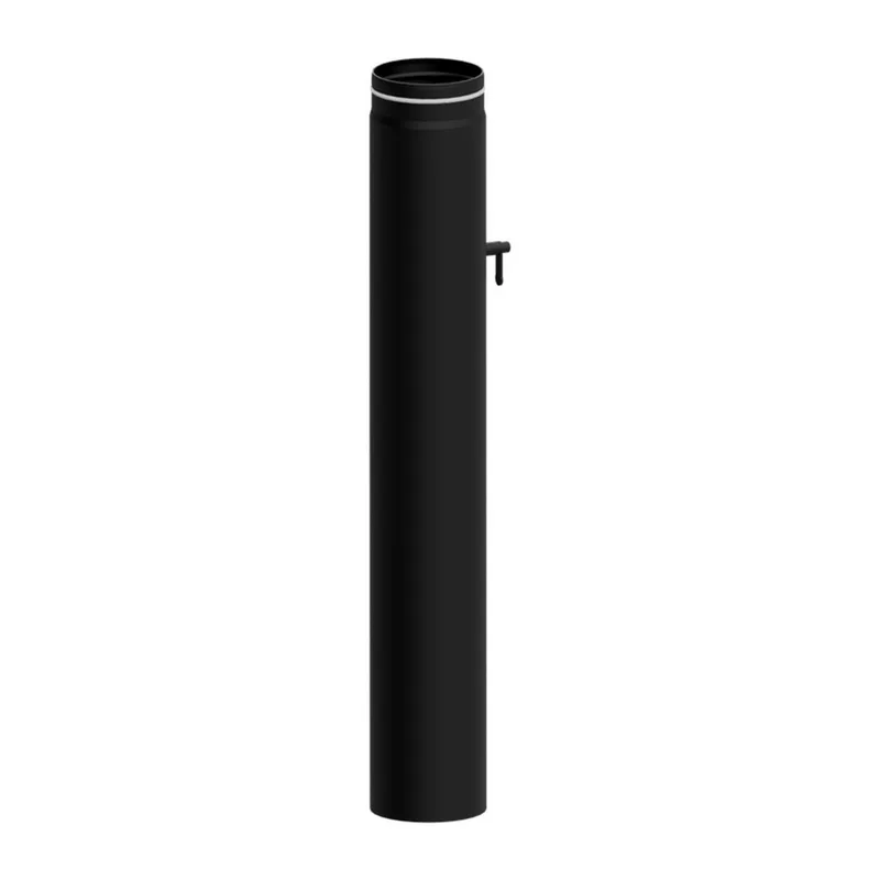 Raik tuyau LS diamètre 150x1000x2,00mm rétréci avec porte intégrée avec modérateur de tirage noir