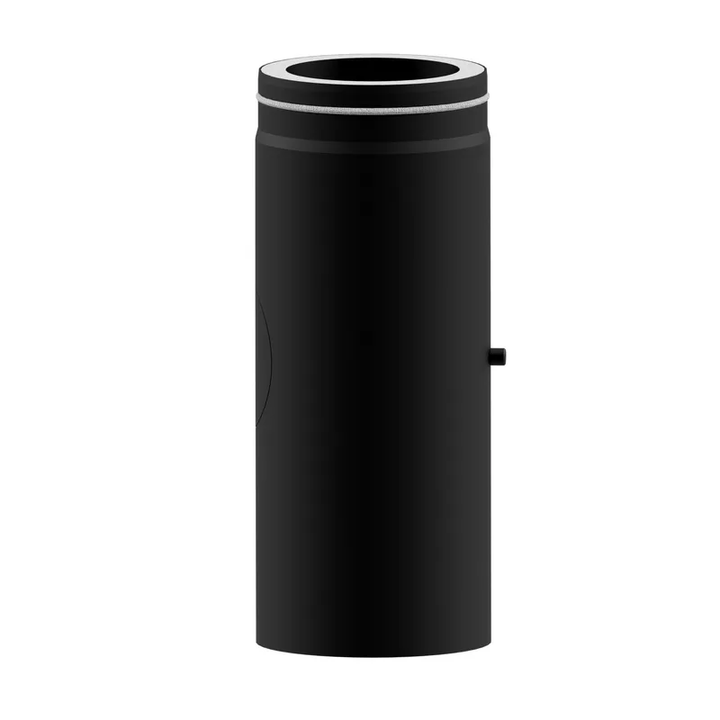 Raik Lifestyle DUO coude de tuyau de fumée 180mm noir L: 500mm avec porte pour tuyau de fumée / conduit de fumée