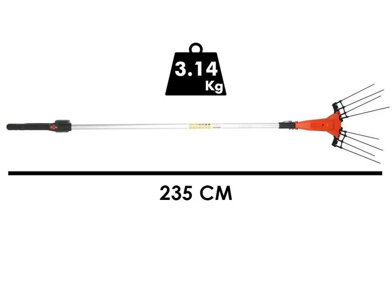 Stocker E-51 21V - Peigne vibreur à batterie avec perche télescopique de 235 à 315 cm - 4 Ah 21V