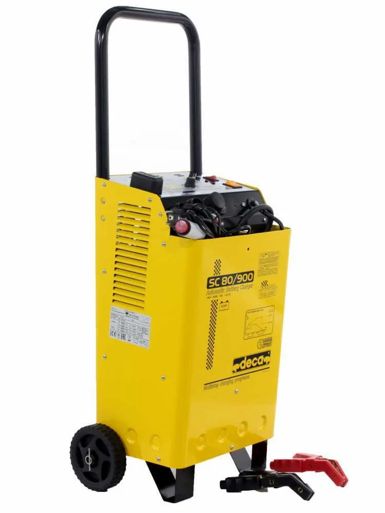 Deca SC 80/900 - Chargeur de batterie/démarreur 12-24V avec microprocesseur - monophasé - sur chariot