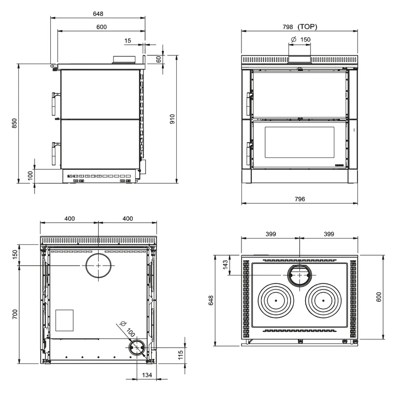 La Nordica Verona XXL 16 Petra cuisinière à bois pierre naturelle