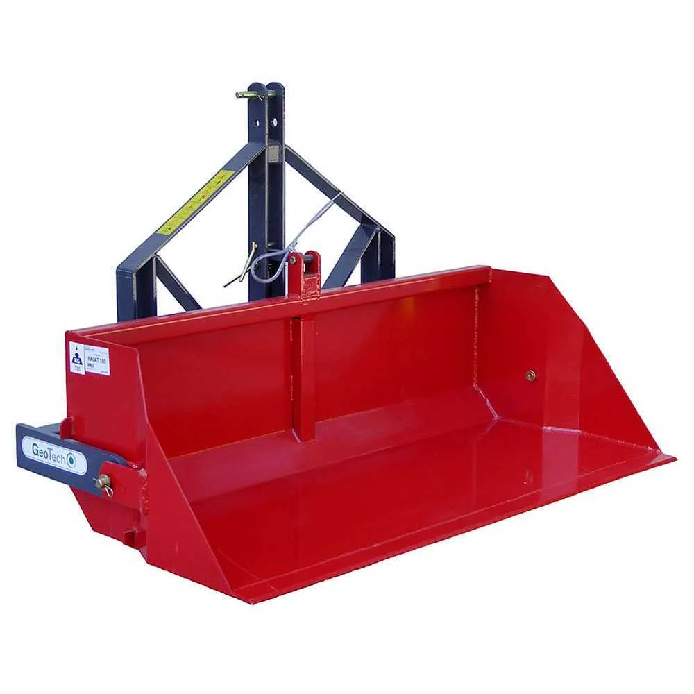 Godet postérieur pour tracteur GeoTech de 180 cm - Série lourde - Capacité charge 700 Kg