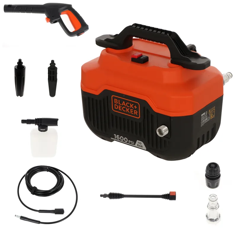 Black & Decker BEPW1300H-QS - Nettoyeur haute pression à eau froide - 110 bar - 396 l/h