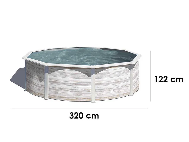 Gre Finlandia ronde Ø300 x 120 cm - Piscine hors-sol en acier