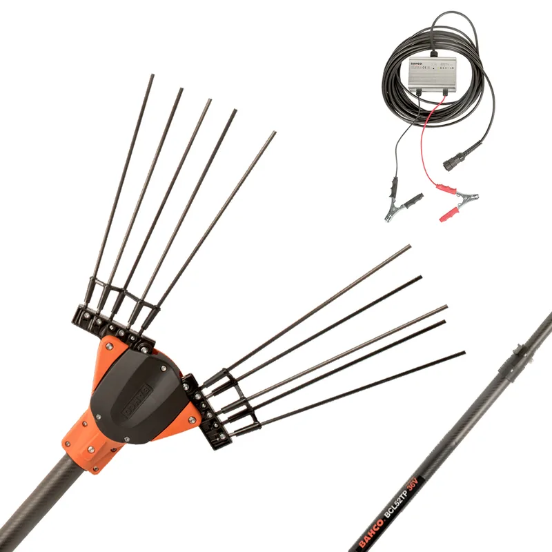 Bahco BCL52TP 36V - Peigne vibreur électrique à batterie - Perche télescopique en carbone - 216 - 296 cm