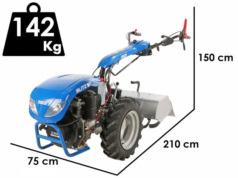 EuroMech BLITZ 80 - Motoculteur diesel - Yagmur D300 - 7 CV - Démarrage électrique