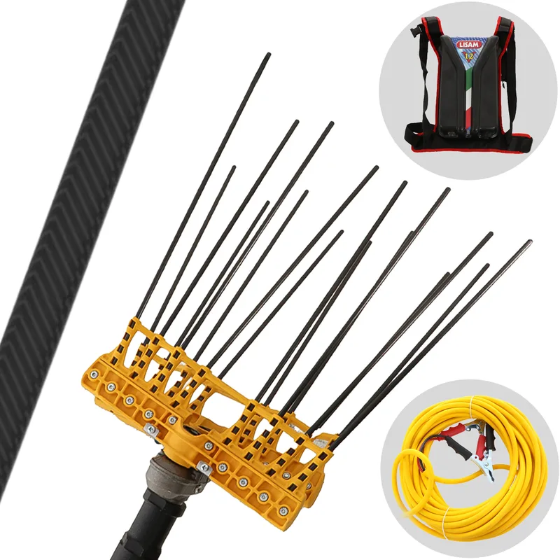 Lisam Swing - Peigne vibreur électrique à batterie dorsale 12V 56Ah - Perche fixe 240 cm