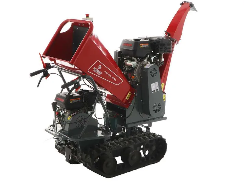 Blue Bird 310-SHL 1200 - Broyeur de branches autotracté à chenilles sur brouette - Moteur Loncin G420F