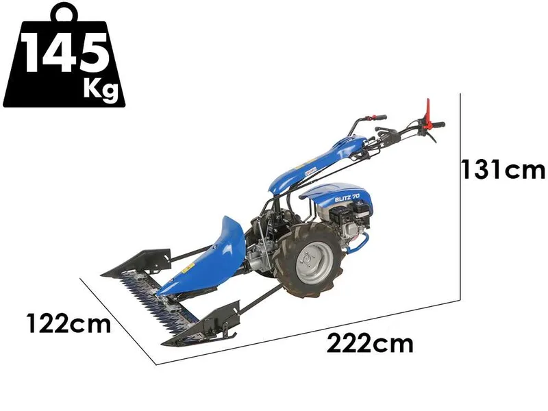 EuroMech BLITZ 70 - Motofaucheuse multifonction - Moteur Honda GX200 - 6.5 CV