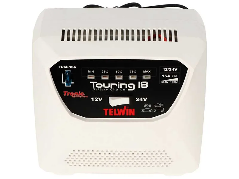 Telwin Touring 18 - Chargeur - Batteries 12 et 24 V - indicateur LED de charge