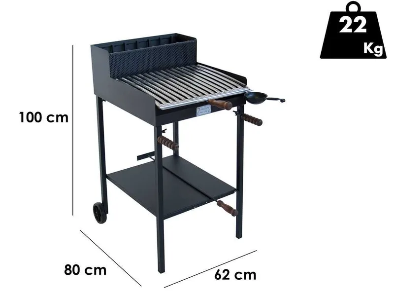 Cruccolini Belvedere - Barbecue en fer artisanal à bois et à charbon