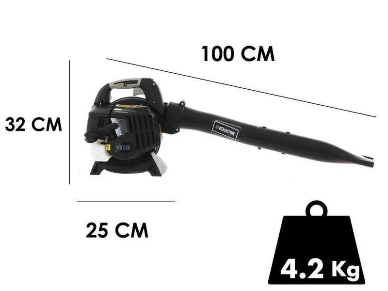 BlackStone WB260 - Souffleur de feuilles thermique avec moteur 2 temps