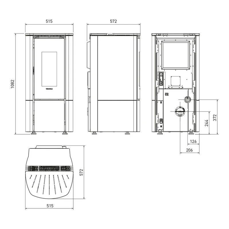 Extraflame Evolution Line Katia 11 poêle à granulés acier bronze