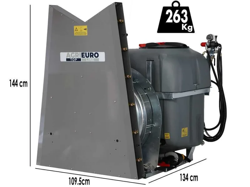 Gray Tower Reverse 600/70 - Atomiseur porté avec attache sur tracteur pour pulvérisation - Capacité 600 L - Pompe AR713