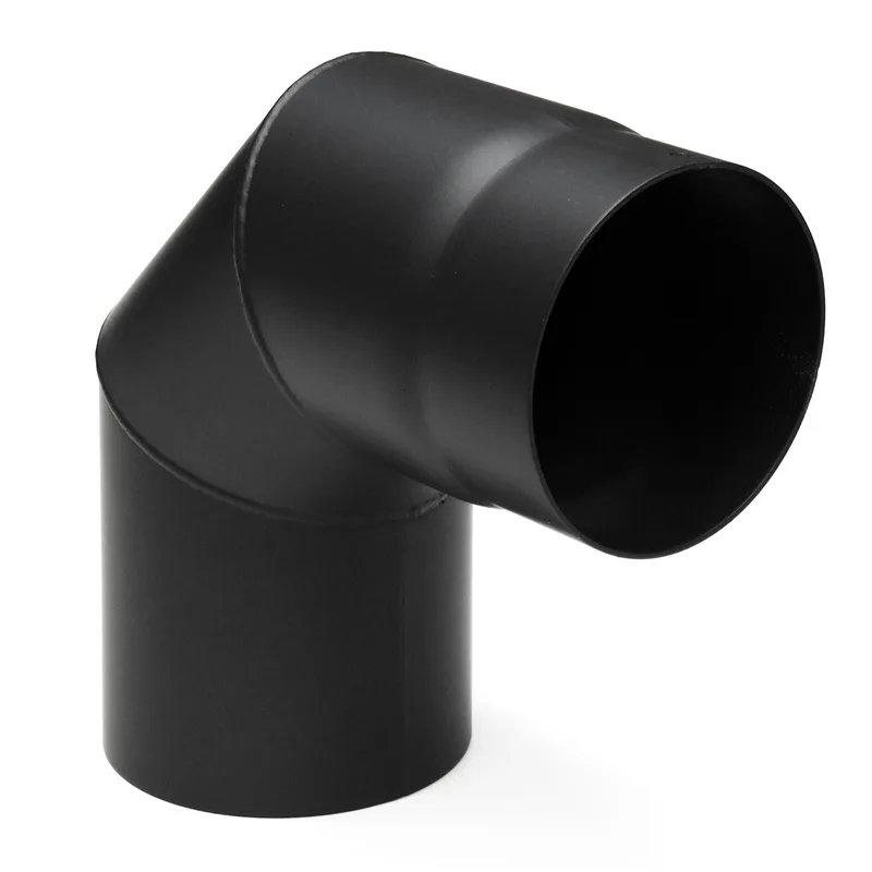 Raik Basic coude de tuyau de fumée 160mm noir 90° sans porte pour tuyau de fumée / conduit de fumée
