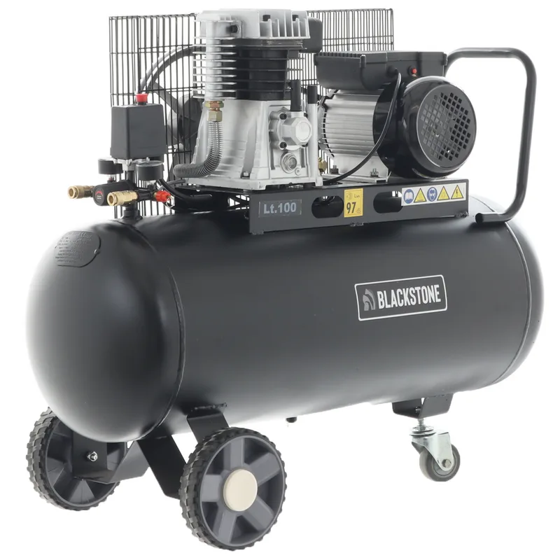 BlackStone B-LBC 100-20 - Compresseur d'air électrique à courroie - Moteur 2 CV - 100 L