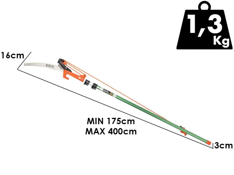 GeoTech SV-375 - Échenilloir sur perche télescopique 175-400cm