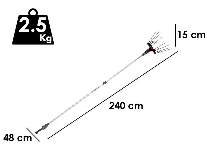 Castellari Vertigo C 18V - Peigne vibreur électrique à batterie 18V 5.2Ah - Perche télescopique 190/240 cm