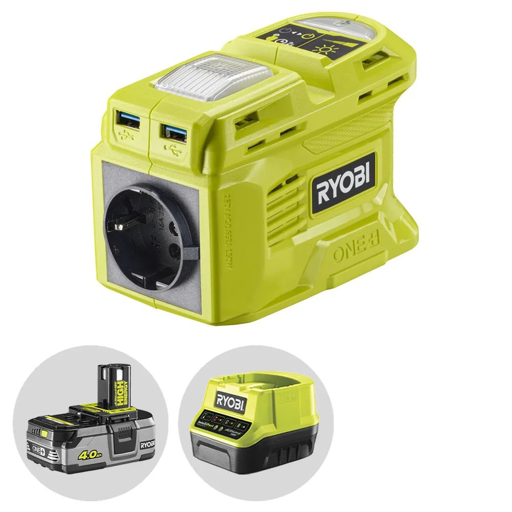 RYOBI RY18BI150B-0 - Inverter 18 V 4 Ah - Puissance 150 W - Fonction chargeur