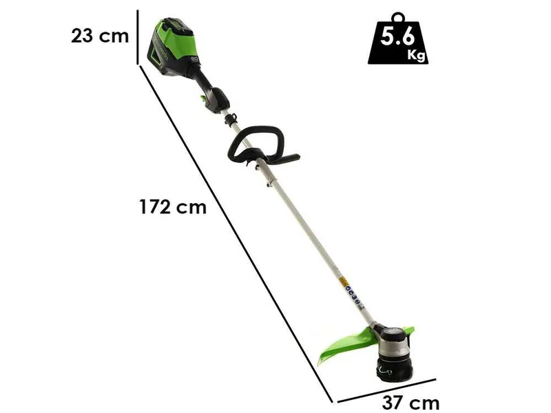 Greenworks GD60BC - Débroussailleuse à batterie 60V - sans chargeur et sans batterie