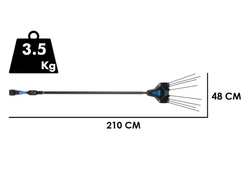 Vesco galaxy XR21T.1 carbon - Peigne vibreur à batterie au lithium - Perche télescopique carbone de 210 à 320 cm - 2 x 21,6 V 4,5 Ah