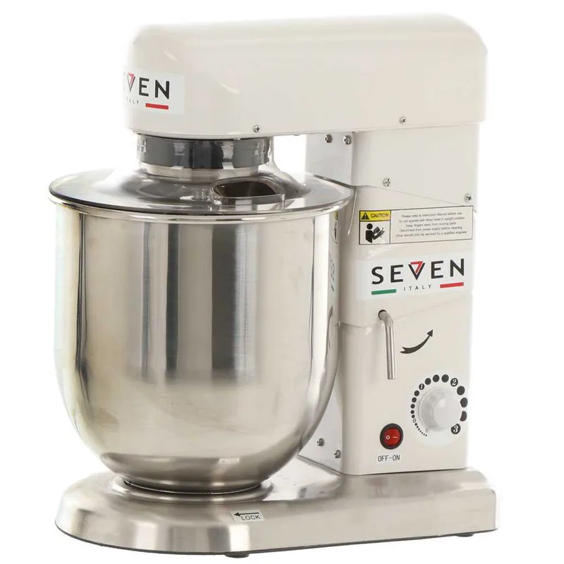 Batteur mélangeur planétaire Seven Italy FP110 avec cuve INOX 10 litres - Accessoires interchangeables