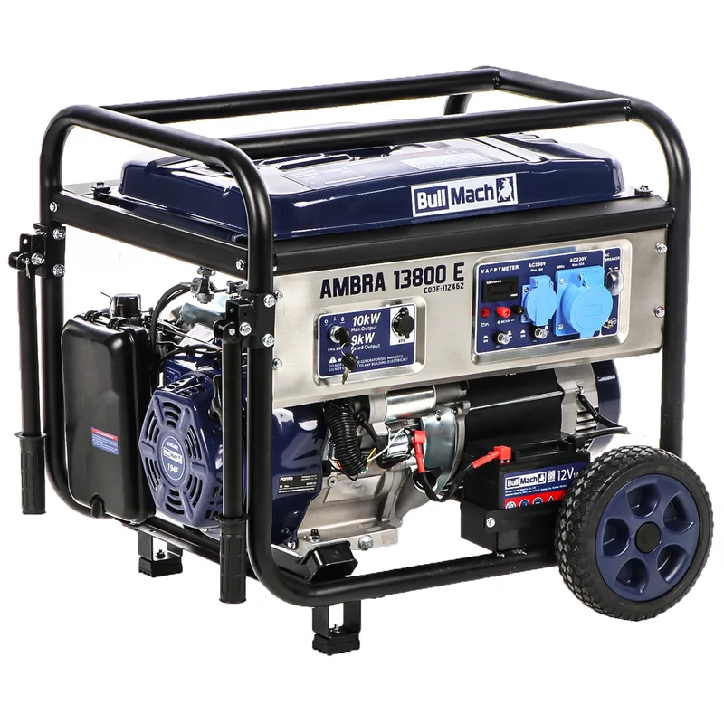 BullMach AMBRA 13800 E - Groupe électrogène sur chariot à essence avec AVR 10 kW - Continu 9 kW Monophasé