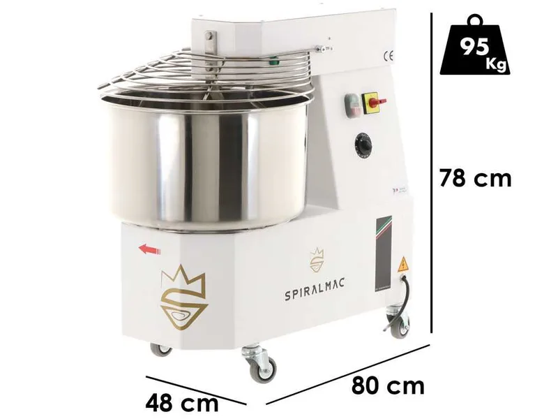 Pétrin à spirale SPIRALMAC SV38 triphasé - 38Kg - 2 CV