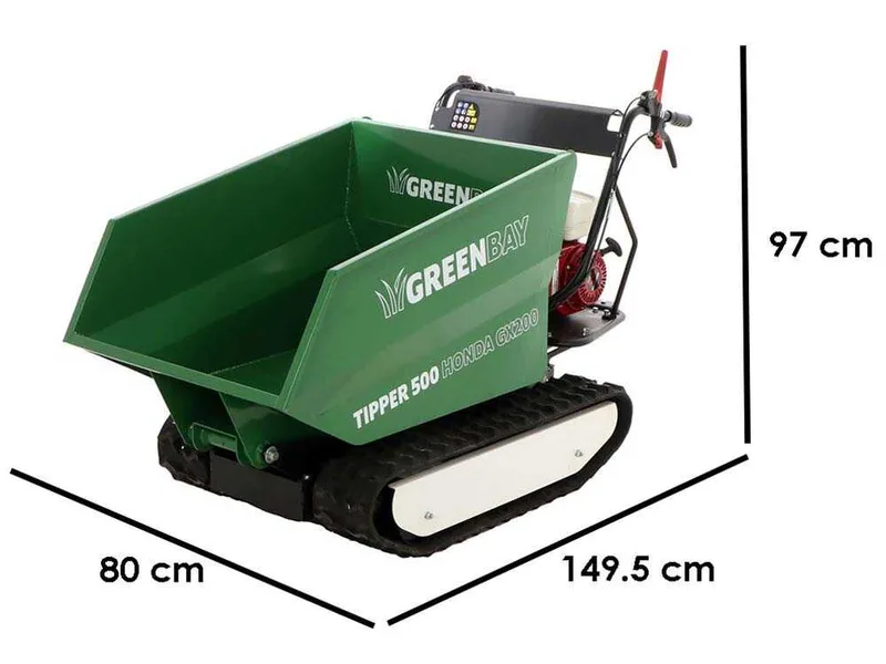 Brouette à chenilles dumper GreenBay Tipper 500 - Moteur Honda GX200