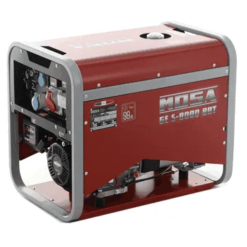 MOSA GE S-8000 BBT AVR EAS - Groupe électrogène à essence avec dém. électrique 6.4 KW - Continu 5.6 kW Triphasé - Moteur B&S XR2100