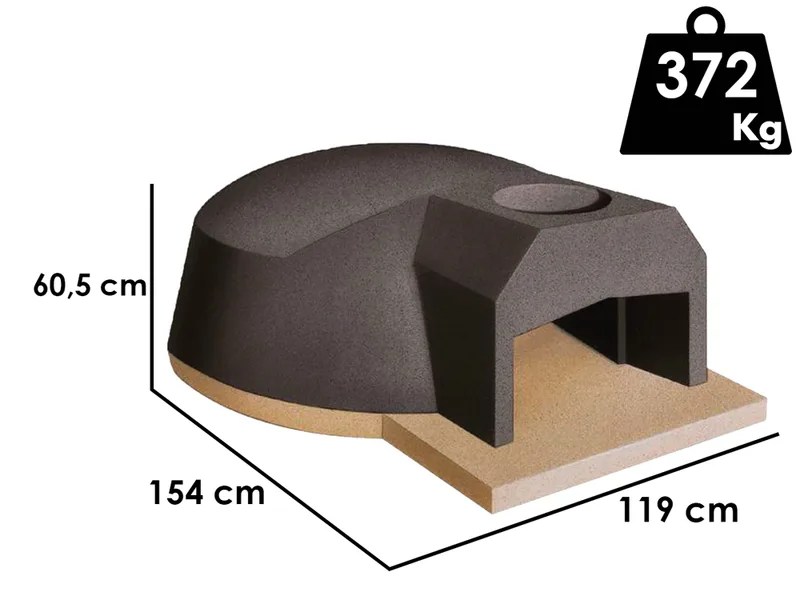Linea VZ Amalfi - Four à bois encastrable avec chambre de 107 cm - Capacité de cuisson 5 pizzas