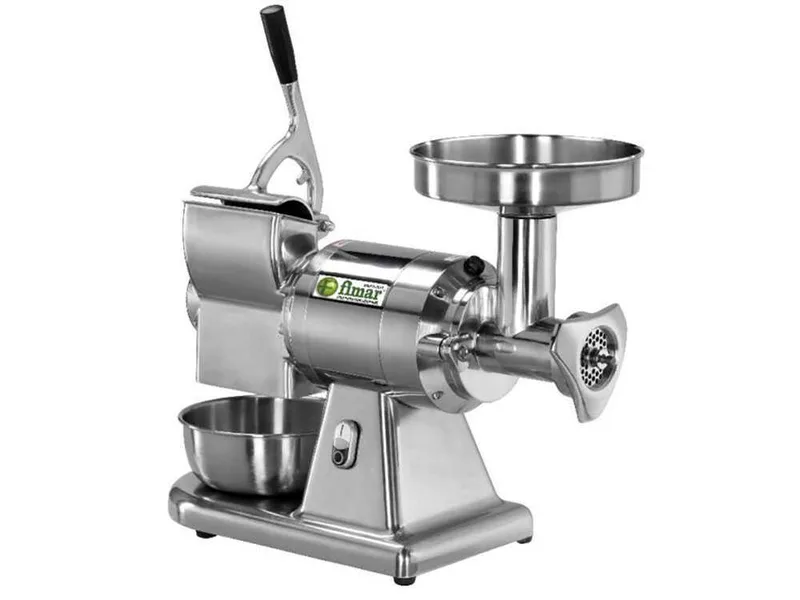 Fimar TC12AT - Hachoir à viande électrique avec râpe intégrée - 230 V - 1 CV - Groupe de hachage INOX - Sans inverseur de marche