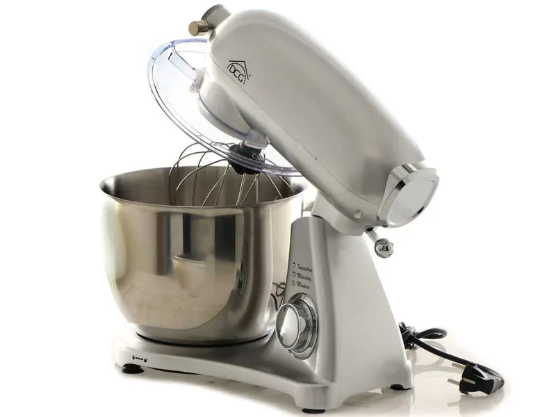DCG KM1510S 7l - Batteur mélangeur planétaire - Avec cuve en acier de 7 litres - Multifonctions à enclenchement rapide