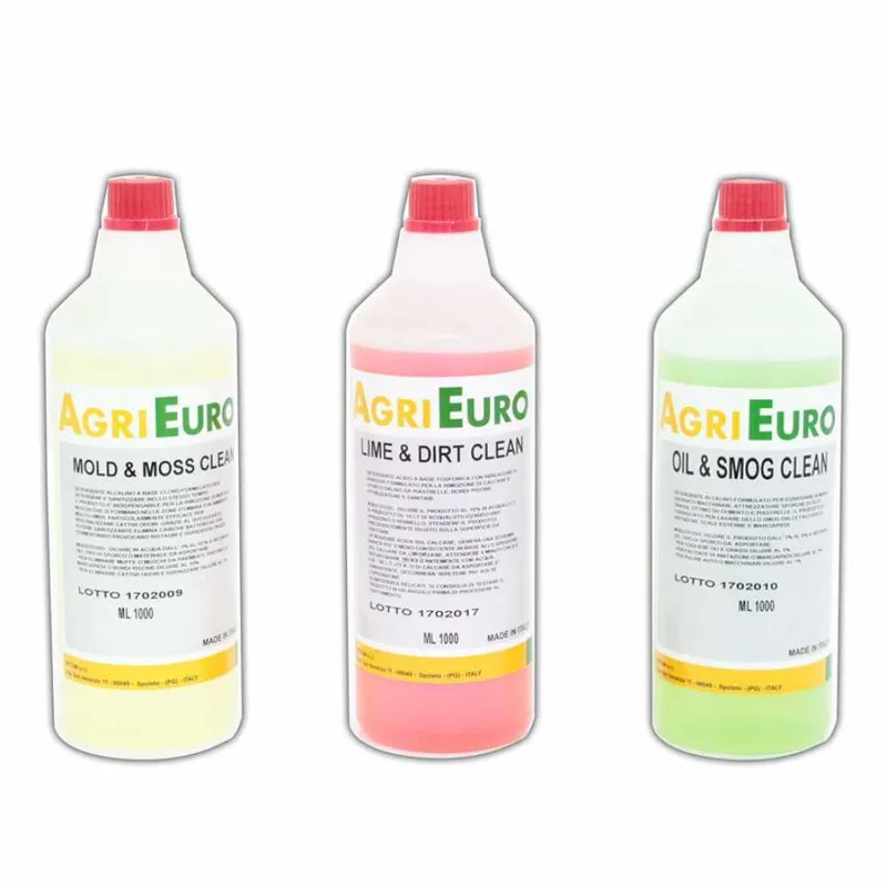 Kit 3 Détergents professionnels pour nettoyeur haute pression - spécifique pour le nettoyage des extérieurs - 3 flacons d'1 litre