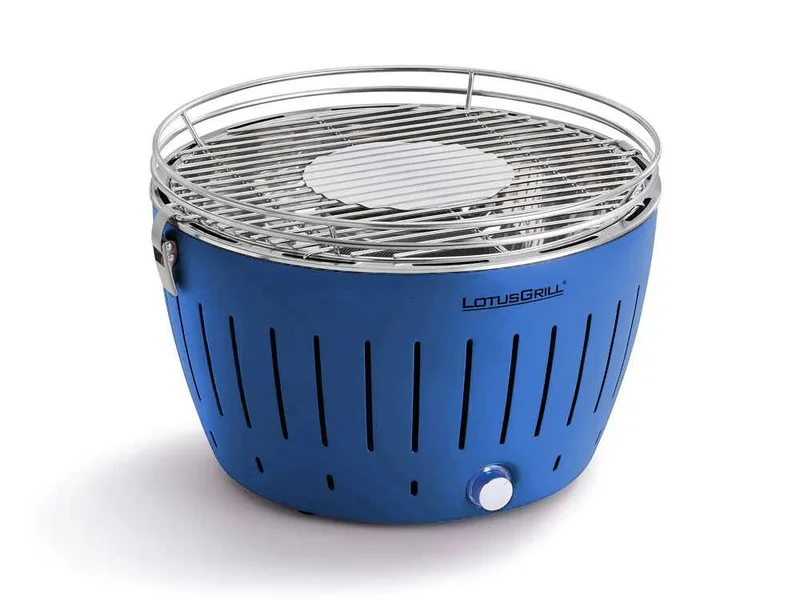 LotusGrill LG G34 U BL - Barbecue portable pour l'extérieur - Coque bleue