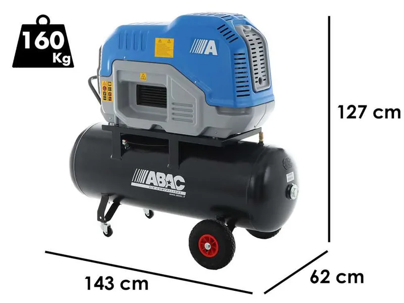 Abac SPINN D2.2 200W 10 400/50 - Compresseur rotatif à vis triphasé silencieux - Moteur 3 CV - 200 L