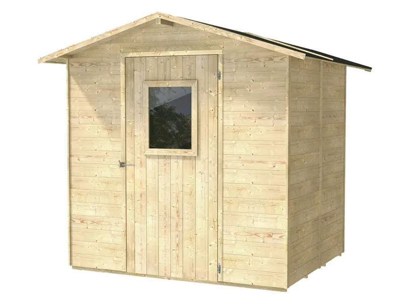 Alce Vaniglia 200x207 - Abri de jardin en bois - Avec fenêtre à l'avant - 200x207x214 cm