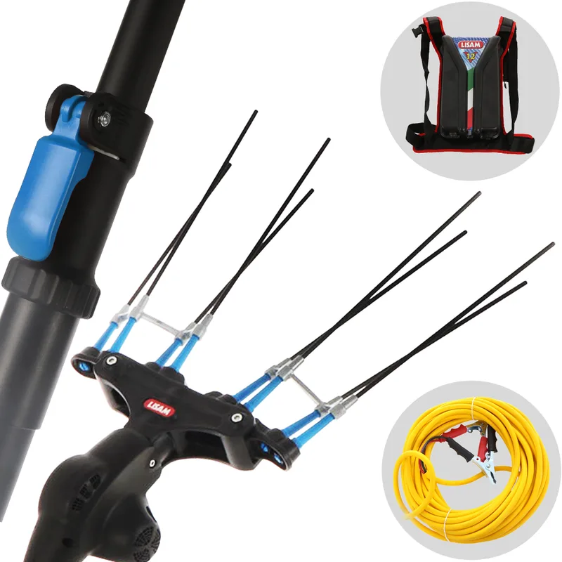 Lisam Thor - Peigne vibreur électrique à batterie dorsale 12V 56 Ah - Perche télescopique 250/350 cm